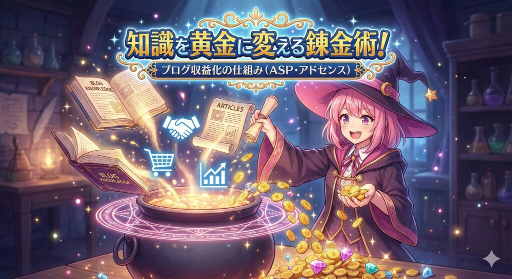【錬金術の始動】知識を黄金に変える魔法！ブログ収益化の仕組みとASP・アドセンス導入ガイド