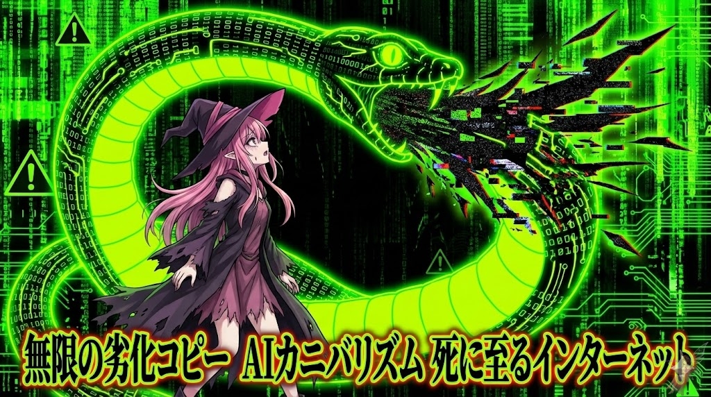 【禁書：ウロボロスの書】AIカニバリズムの恐怖：情報の「近親交配」が招くインターネットの死と、唯一の解毒剤