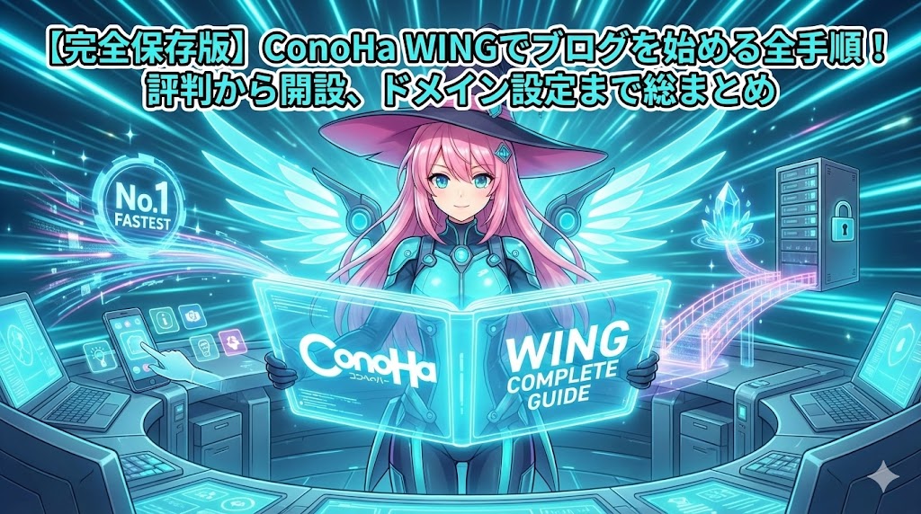 【完全保存版】ConoHa WINGでブログを始める全手順！評判から開設、他社ドメイン設定まで総まとめ