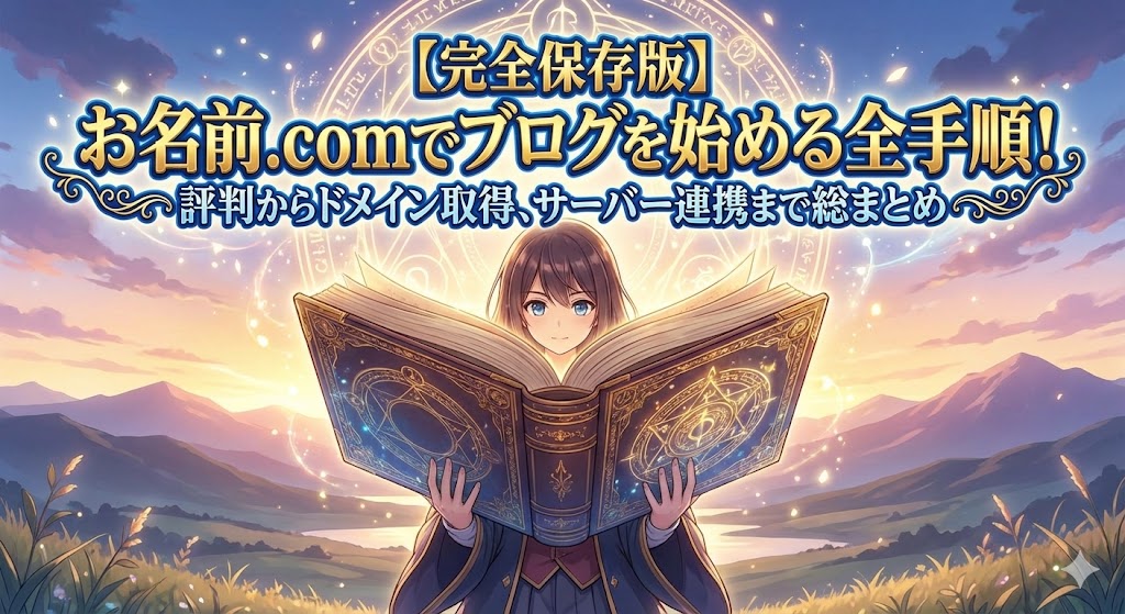 【完全保存版】お名前.comでブログを始める全手順！評判からドメイン取得、サーバー連携まで総まとめ