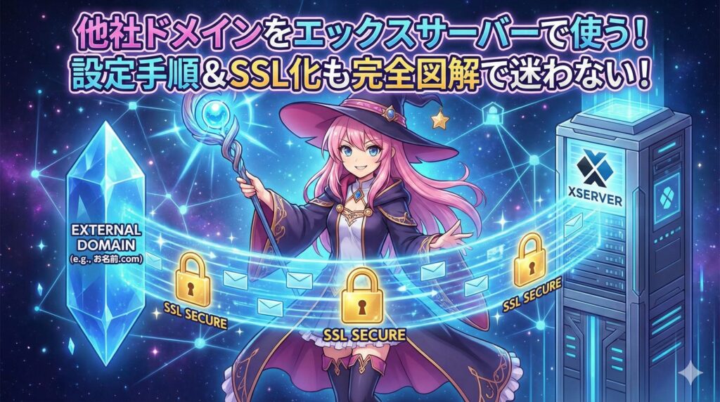 【図解】他社管理のドメインをエックスサーバーで使う方法！設定手順とSSL化まで完全ガイド